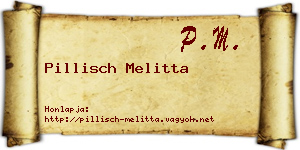 Pillisch Melitta névjegykártya